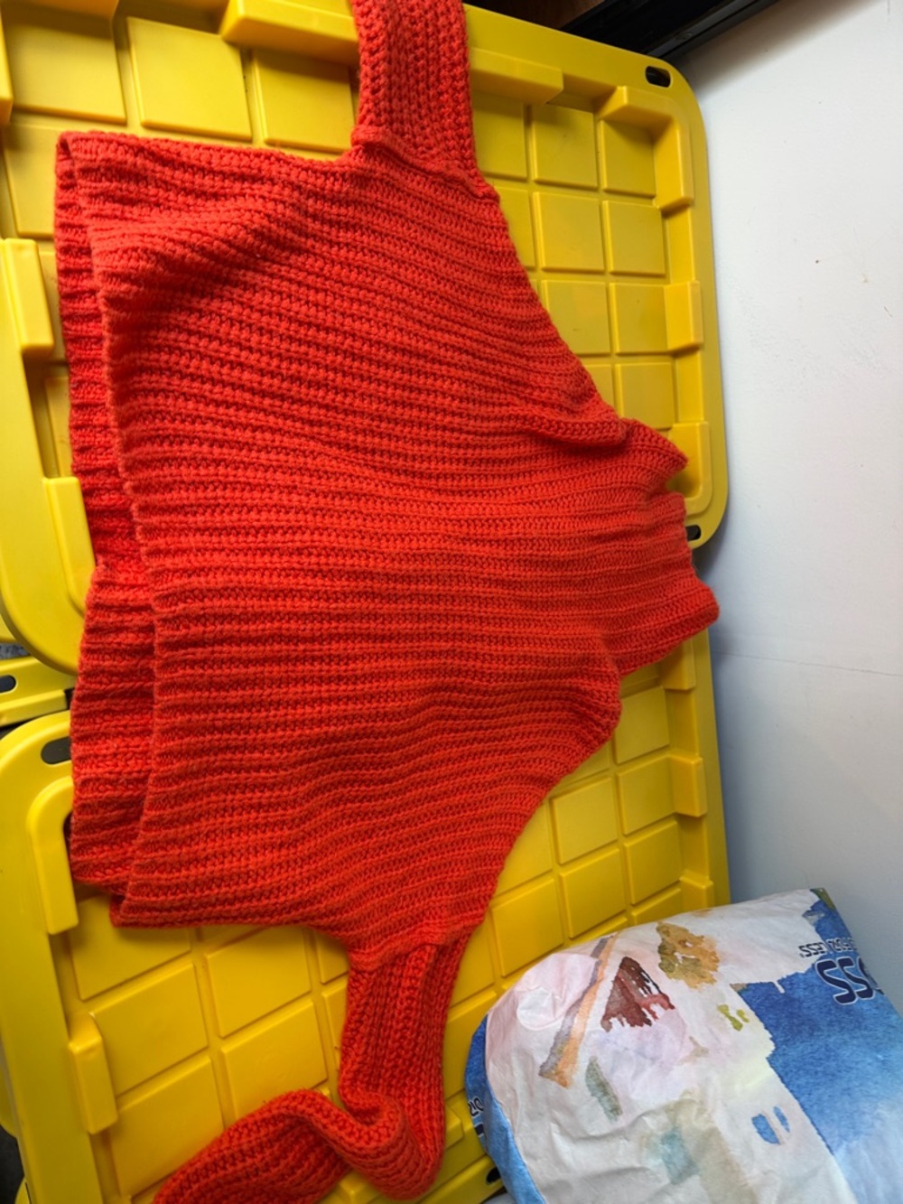 Rebecca Minkoff Bright Red Cropped Cowl Sweater
